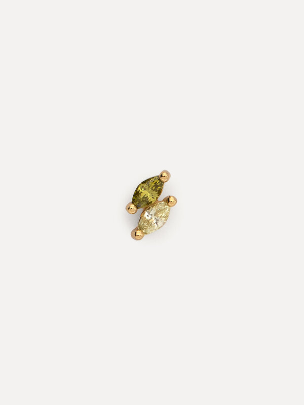 Les Soeurs Earring Jolie Marquise Olivine 1. This earring stud is perfect for stacking, but is sure to make a statement o...