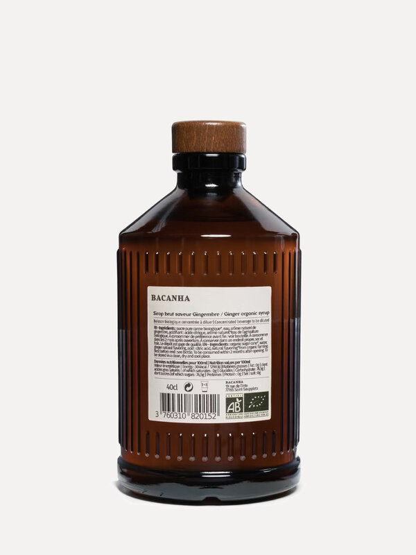 Bacanha Syrup Brut de Gingembre 2. Bacanha ginger syrup is an elixir of the famous rhizome widely used in cooking. Its pe...