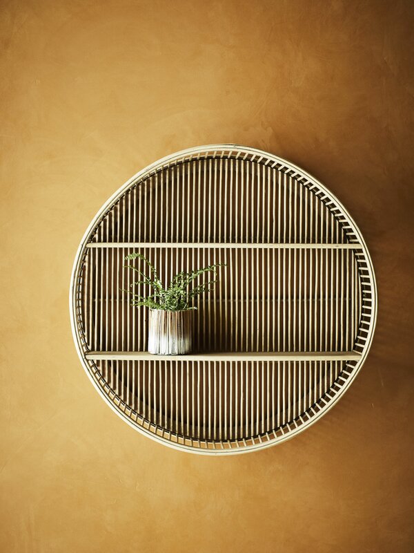 Madam Stoltz Round Bamboo Shelf 3. Accentuate your interior with this round bamboo wall shelf. The combination of natural...