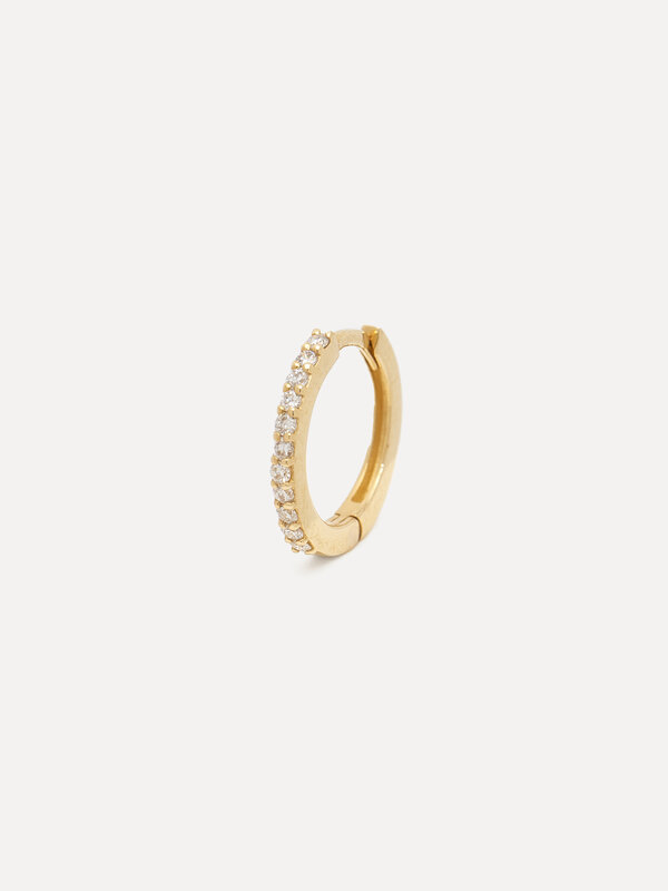 Les Soeurs 14K Earring Jeff Diamond 4. A perfect example of timeless elegance, this huggie is crafted from 14k gold and f...