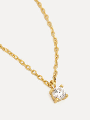 Collier Romee Extra Fine Chain Rhinestone Gold. Ce magnifique collier orné d'un délicat strass est parfait pour ajouter u...