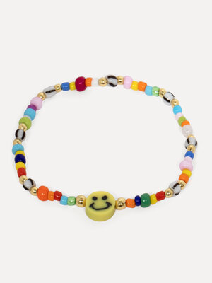 Bracelet Elies Smiley. Les perles colorées font de ce bracelet smiley une pièce ludique qui peut être portée seule ou en ...