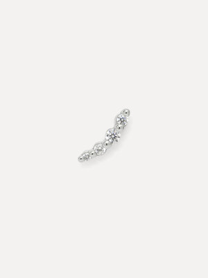 Earring Louise 4 Dots Rhinestone. A contemporary take on the classic rhinestone stud with a cluster of 4 cubic zirconia g...