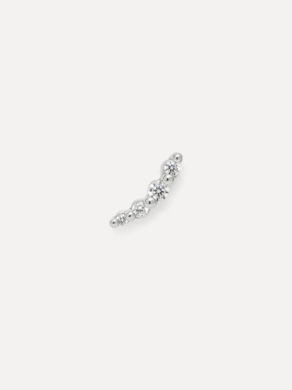 Les Soeurs Earring Louise 4 Dots Rhinestone 1. A contemporary take on the classic rhinestone stud with a cluster of 4 cub...