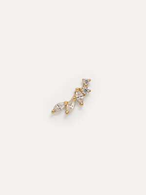 Boucle d'oreille Louise Strass Feuilles. Inspirée des fleurs qui s'envolent au vent, cette boucle d'oreille est aussi dél...