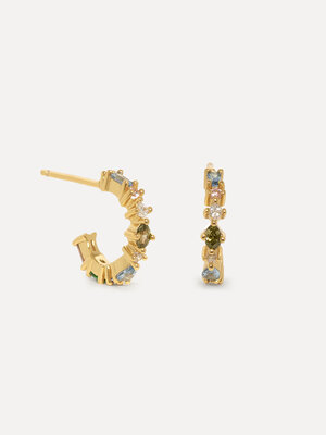 Earring Set Cara Pastel. Classic huggie earrings that add elegance to any outfit. These delicate earrings feature sparkli...