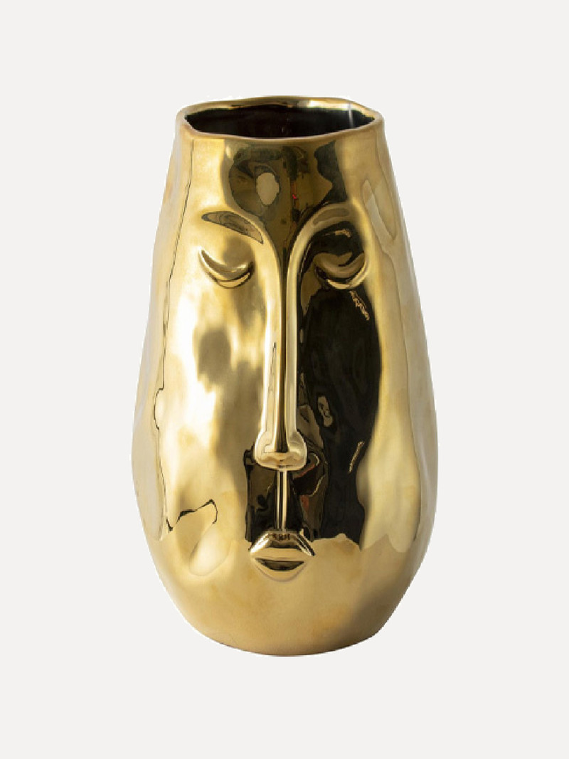 Gusta Golden vase with face