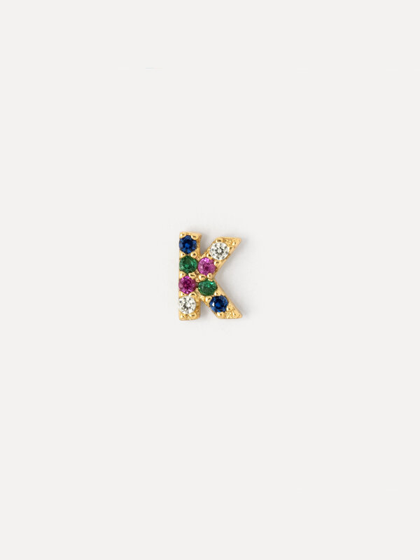 Les Soeurs Earring Jolie Initial Rhinestones Multi 2. The first letter of your name, your loved one, your child, a real m...