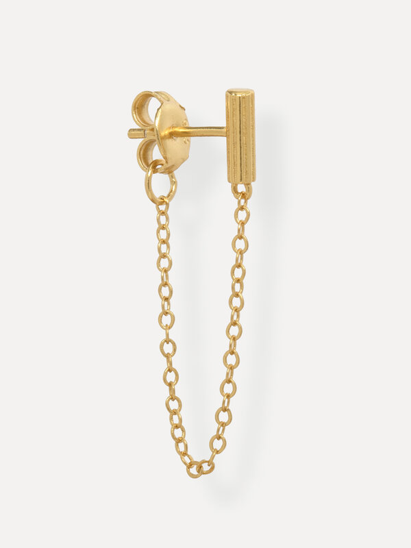 Les Soeurs Earring Cora Barre Chain 1. Drape your ear in grace with this beautiful earring. A delicate chain connects the...