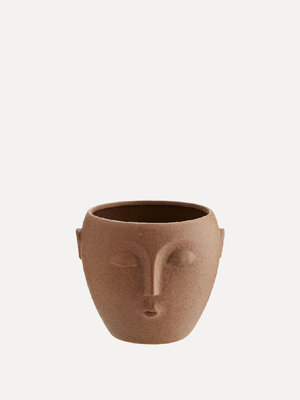 Flower Pot With Face Imprint. A beautiful flower pot from the brand Madam Stoltz. Entirely made of pottery. It is a versa...