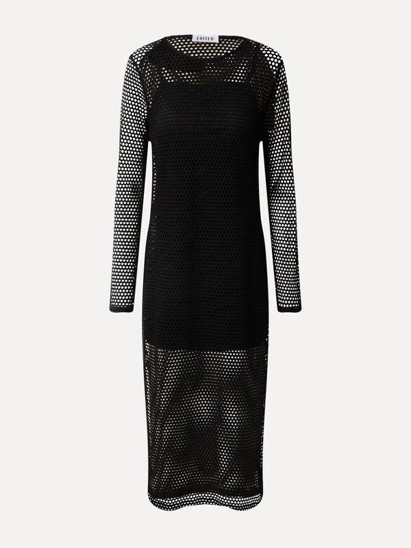 Edited Dress Zuleika 1. This stylish dress is a real eye-catcher. The dress has long sleeves, but the crochet openwork de...