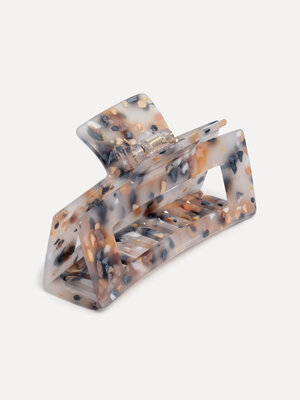 Resin Hair Clip Rectangle. Embrace '90s trends with hair clips. This one has a marbled design in a rectangular design. Pe...