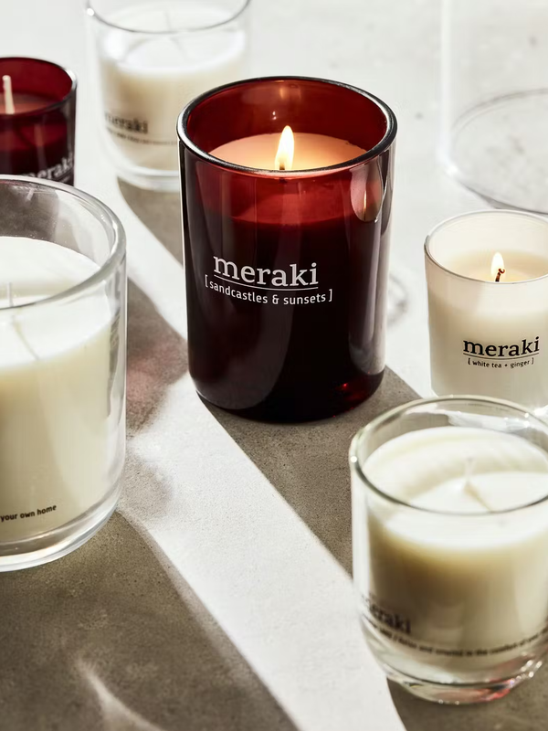 Meraki Scented Candle Sandcastles & Sunsets 2. The Scandinavian Garden scented candle is made of soy wax and is a 100% na...