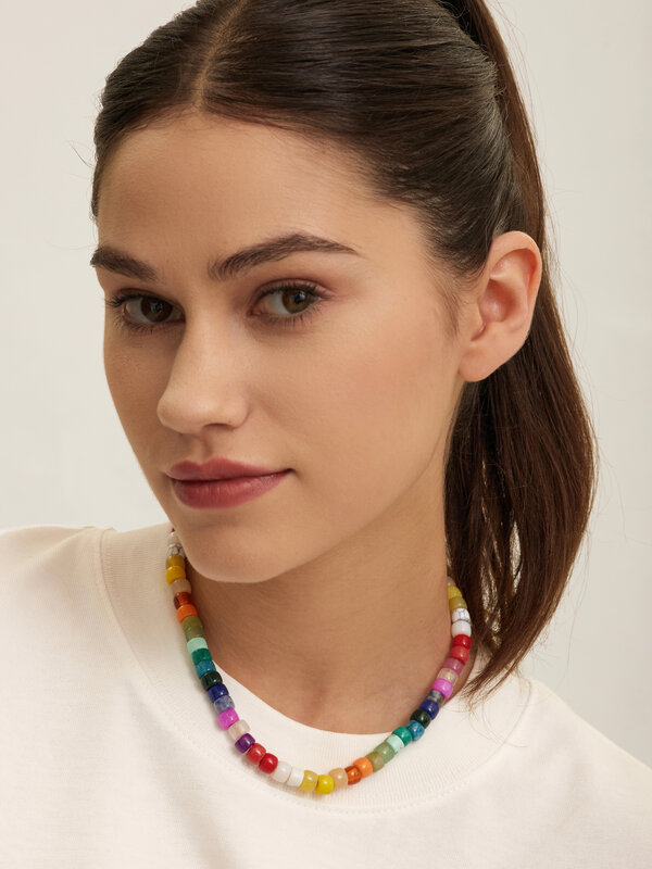 Les Soeurs Necklace Enis Beads 2. Add a charming pop of color to your everyday ensembles with this necklace, which featur...