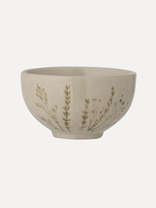 Bloomingville Bowl Bea Poterie 3. Le bol Bea est un beau bol de couleur naturelle, décoré de fleurs dans différentes tein...