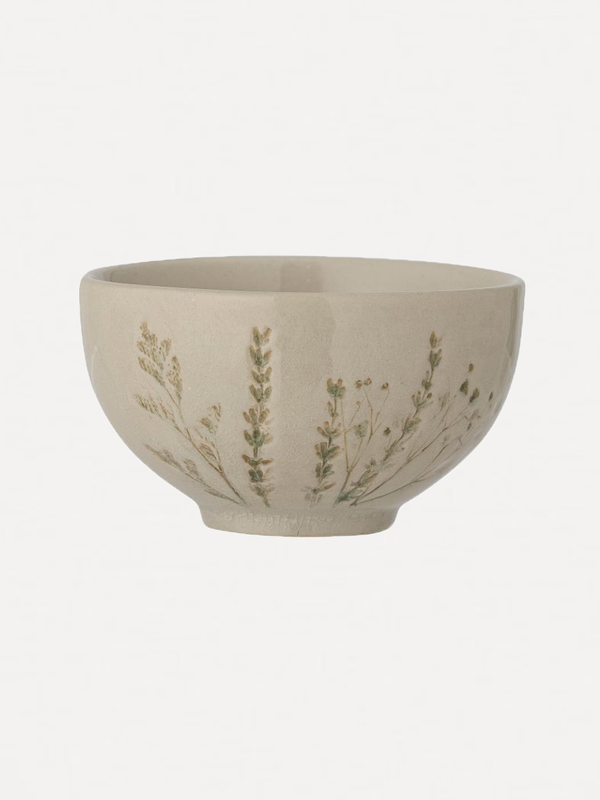 Bloomingville Bowl Bea  Stoneware 3. The Bea bowl is a beautiful bowl in natural colors, decorated with flowers in differ...