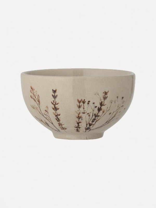 Bloomingville Bowl Bea  Stoneware 1. The Bea bowl is a beautiful bowl in natural colors, decorated with flowers in differ...