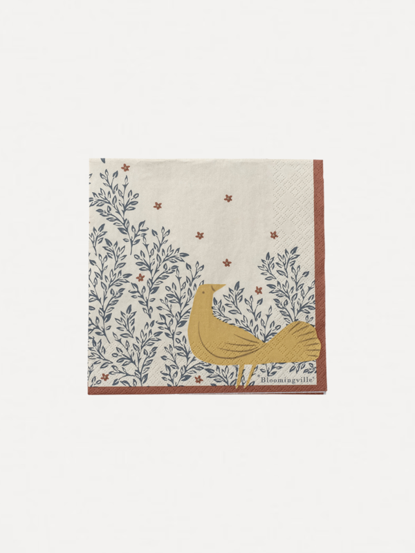 Bloomingville Napkins with bird Hezha 1. Dining becomes a party with these pretty napkins on your table. At your soberly ...