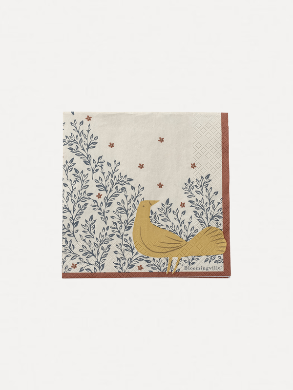 Bloomingville Napkins with bird Hezha 3. Dining becomes a party with these pretty napkins on your table. At your soberly ...