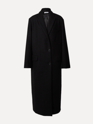 Manteau de laine Rylan. Ce manteau de laine noir élégant allie des éléments classiques à une touche contemporaine. La ran...