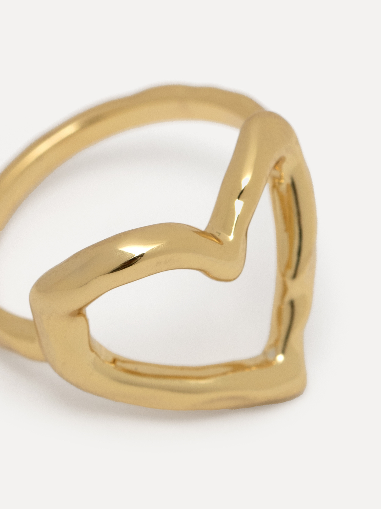 Les Soeurs Ring Gwen Heart 3. Wear your heart on your finger with this gold heart-shaped ring. Dipped in 14-karat gold, t...