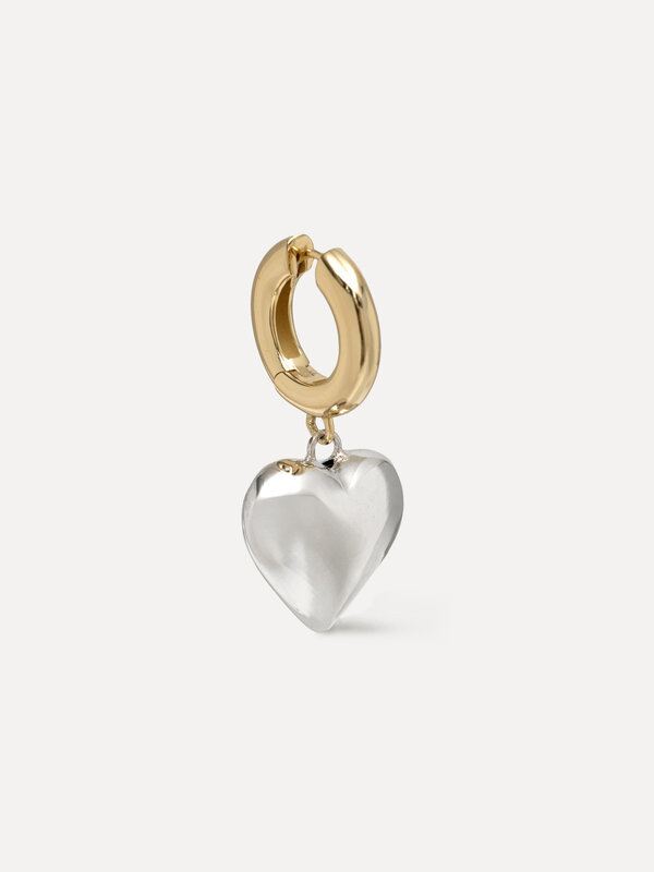 Les Soeurs Earring Jazz Heart 1. Wear your heart where others can see it. These Jazz heart earrings feature a chunky hoop...