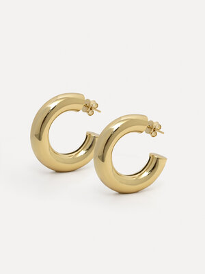 Earrings set Fara Tube. A beloved classic, simple yet bold enough to stand on their own - these chunky hoops are a true m...