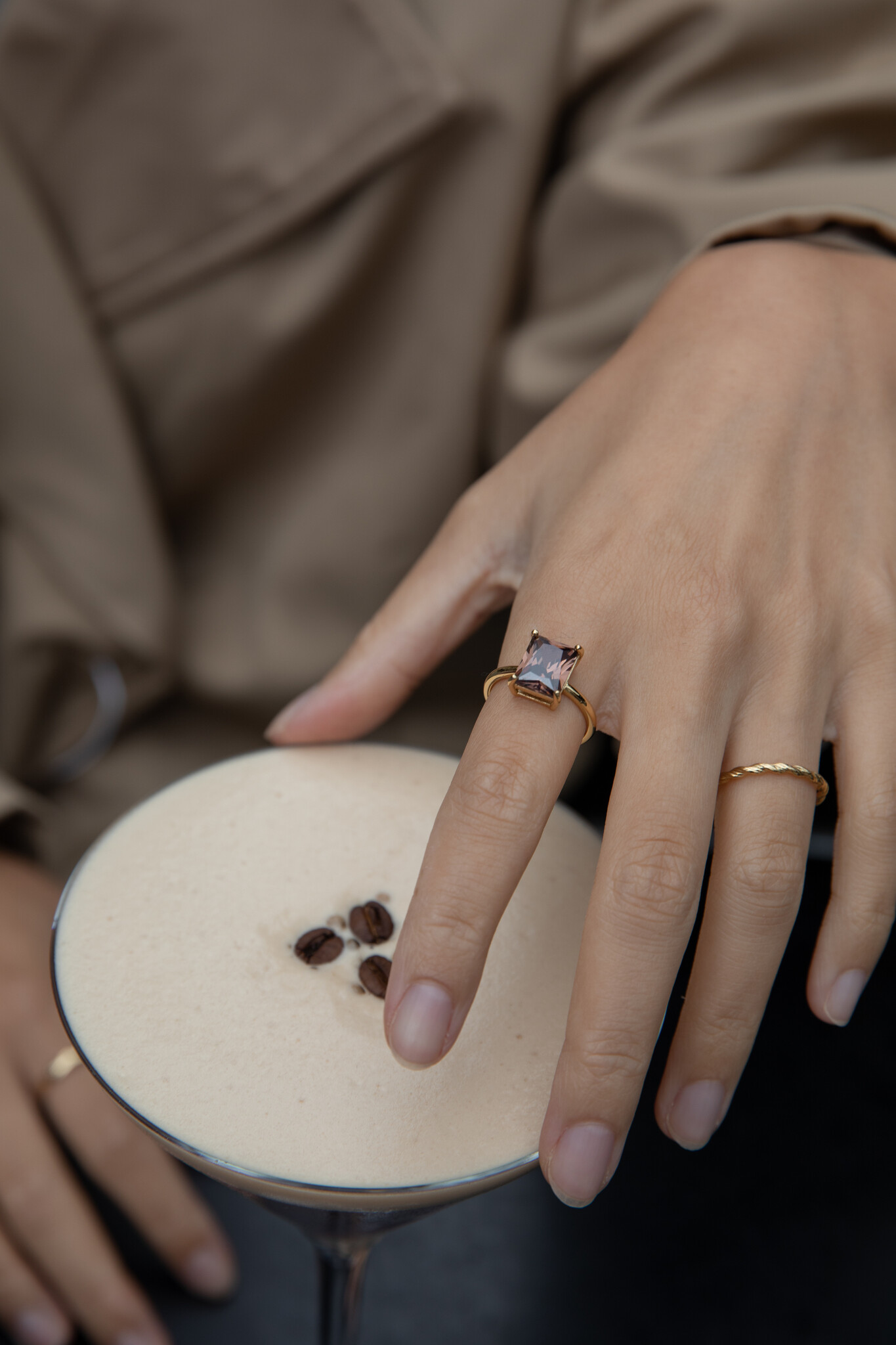 Les Soeurs Ring Gioia Coffee 3. This Gioia ring is the easiest way to add a touch of color to your everyday look. This ey...