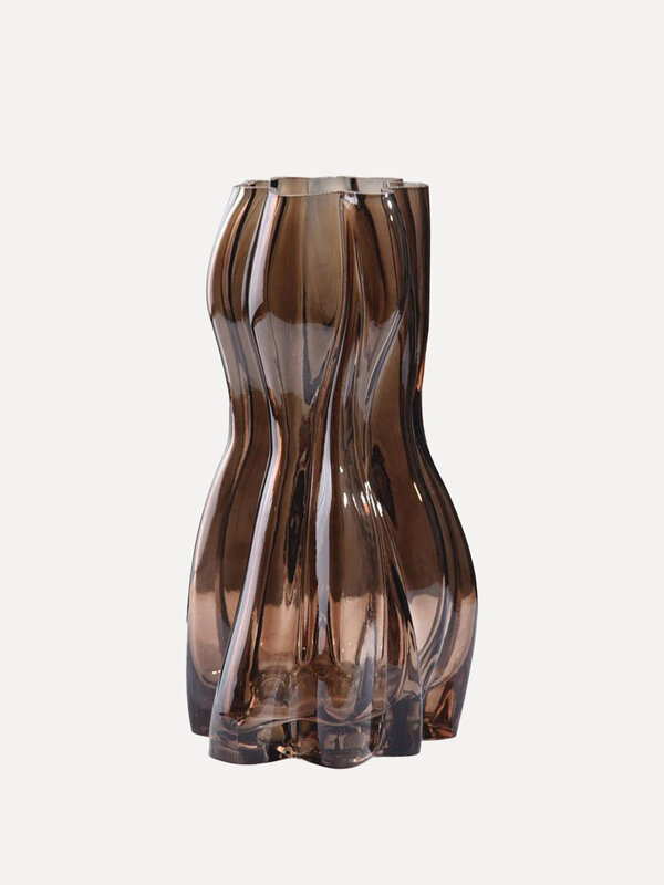 Opjet Vaas Edgar 1. Met zijn unieke ontwerp en warme bruine tint is deze glazen vaas een ideale aanwinst om een uitnodige...