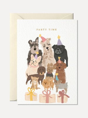 Carte de voeux Party time. Vous recherchez une carte de vœux originale pour un anniversaire ? Cette carte peinte à la mai...