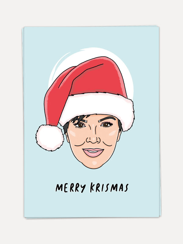 Kaart Blanche Carte de vœux Merry Krismas 1. Accueillez les fêtes avec une touche de style Kardashian ! Cette carte de vœ...