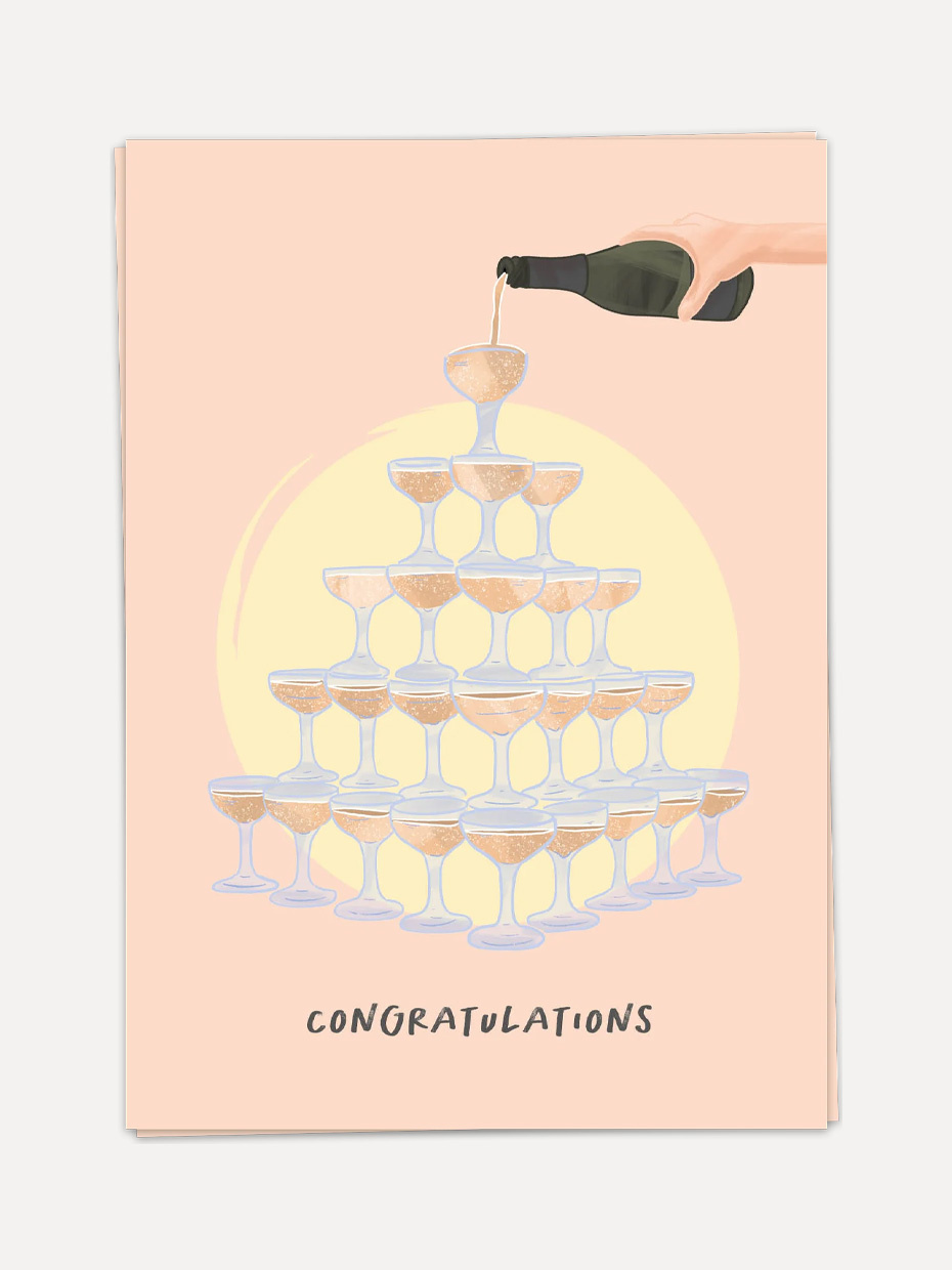 Kaart Blanche carte de vœux champagne tower 1. Avec cette splendide carte de vœux mettant en vedette une élégante tour de...
