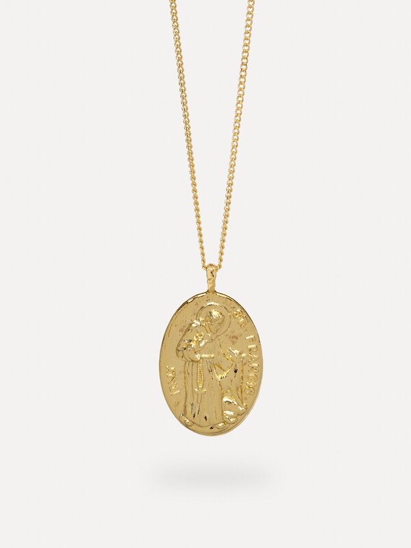 Les Soeurs Pendentif St. Francis 2. Laissez parler votre amour pour les animaux avec ce breloque, un pendentif ovale de S...