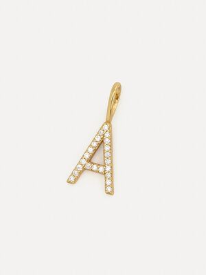 Charm Initial Strass. Personalize your look with this charm, a subtly gilded letter form in 14-karat gold. Nearly all let...