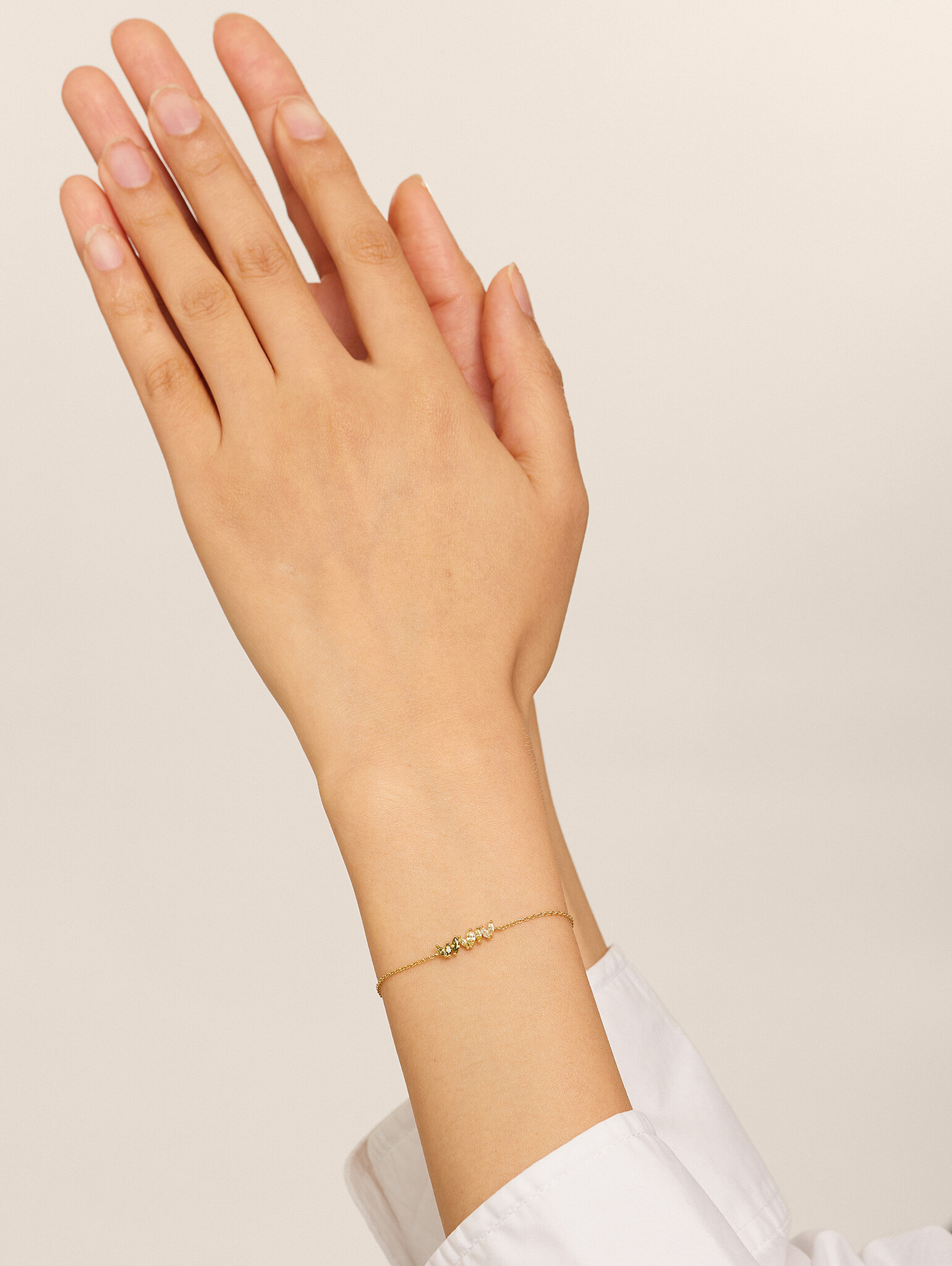 Les Soeurs Bracelet Harry Marquise 3. Elegant and sophisticated, this gold bracelet with marquise cut cubic zirconia ston...