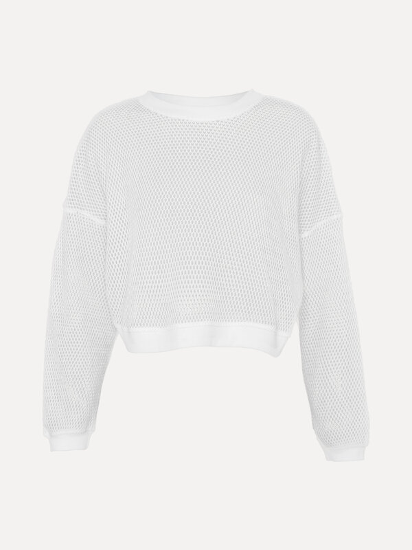 Les Soeurs Mesh top Morgan 2. Creëer een on-trend look met deze witte mesh top, die je outfit naar nieuwe hoogten tilt. M...