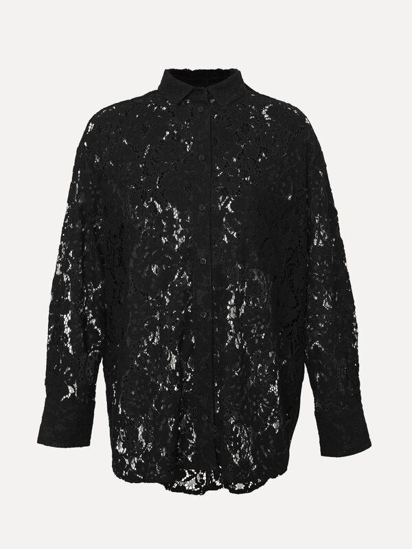 Les Soeurs Lace shirt Merle 2. Transform your outfit with this stunning black lace shirt, a true eye-catcher. Whether you...