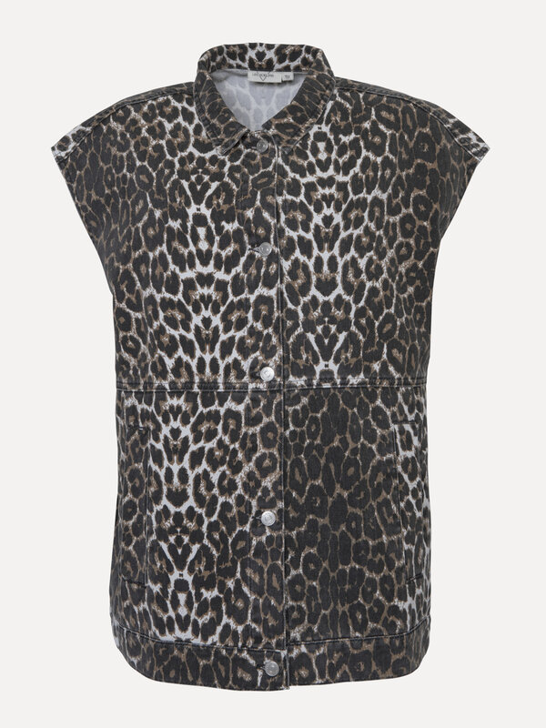 Les Soeurs Veste sans manches en léopard Loa 2. Transforme ton look avec cette veste sans manches à imprimé léopard. Un v...