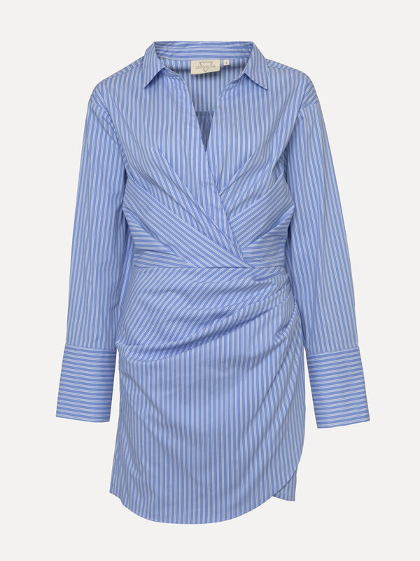 Les Soeurs Dress Luana 2. This striped mini dress in blue and white is an essential item for the summer. With its draped ...