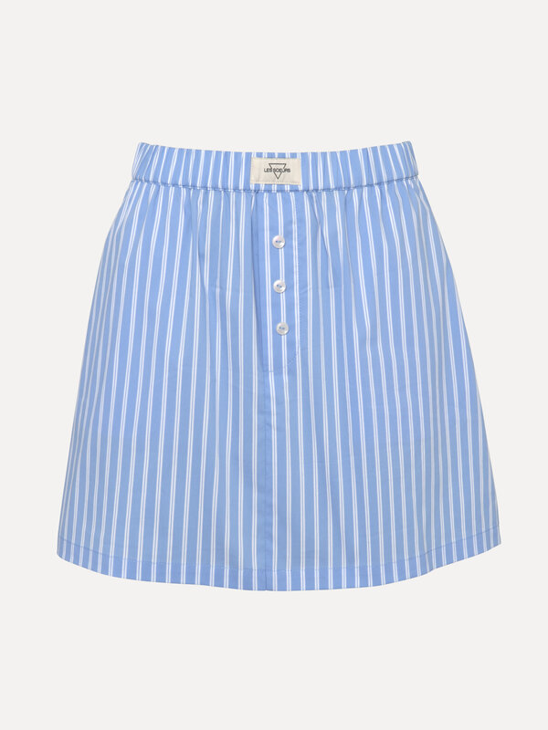 Les Soeurs Korte rok Izarra 2. Ga voor een moeiteloos trendy look met deze gestreepte korte rok. De blauw-witte strepen e...