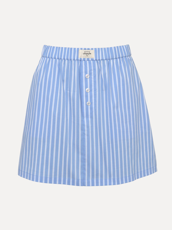 Les Soeurs Mini jupe Izarra 2. Optez pour un look sans effort avec cette mini-jupe. Les rayures bleues et blanches et le ...