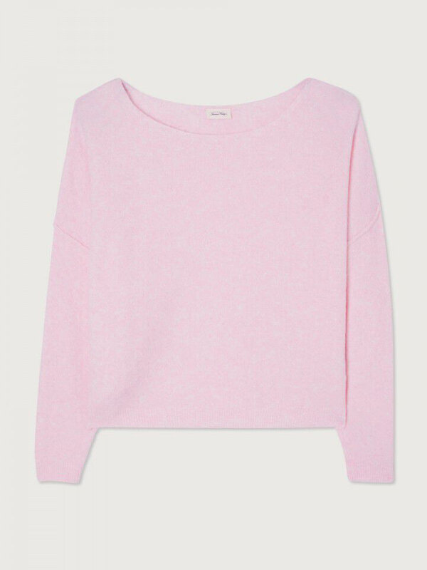 American Vintage Jumper Damsville 2. The soft and comfortable knitted fabric of this pink Damsville sweater is enjoyable ...
