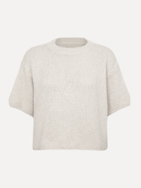 Le Marais Gebreide trui Dora 2. Deze casual gebreide trui met korte mouwen is een must-have voor je dagelijkse outfits. H...