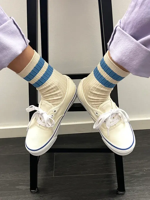Le Bon Shoppe Socks Her Varsity 3. These socks are a striped version of the original Her socks that are classically ribbe...