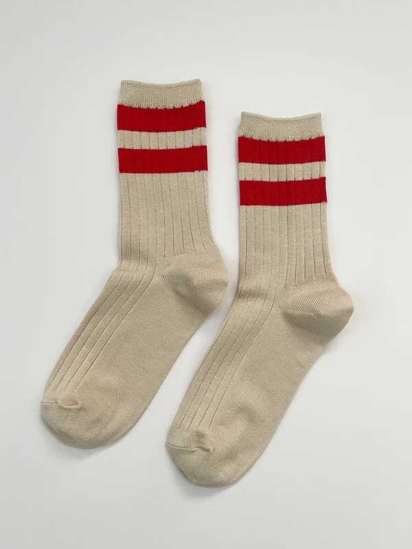 Le Bon Shoppe Socks Her Varsity 2. These socks are a striped version of the original Her socks that are classically ribbe...