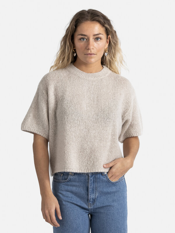 Le Marais Pull en maille Dora 1. Ce pull en tricot décontracté à manches courtes est un incontournable pour vos tenues qu...