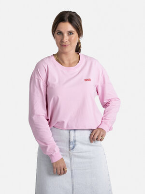 T-Shirt Pymaz. Omarm moeiteloos een casual stijl met dit comfortabele roze t-shirt met lange mouwen. De relaxte pasvorm m...