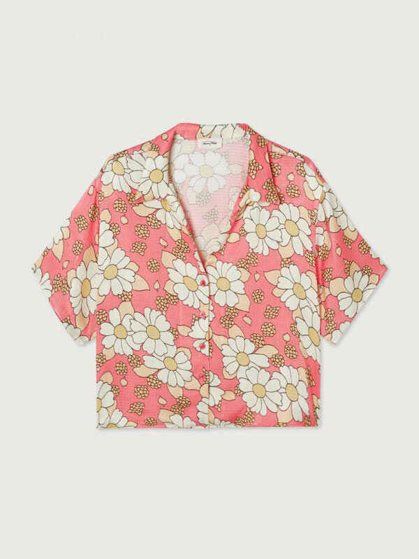 American Vintage Chemise Shaning 1. Préparez-vous pour l'été avec cette magnifique blouse rose aérée. Avec son imprimé fl...