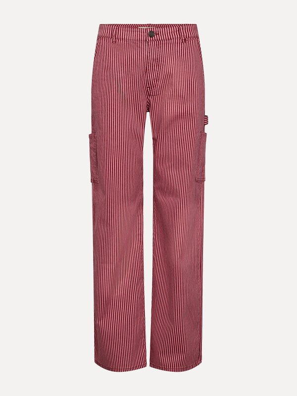 Sofie Schnoor Striped trousers 2. Upgrade your look with these striped trousers in a red shade, featuring cargo pockets f...