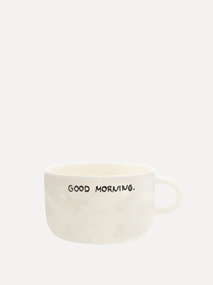 Cappuccino Mug. Start your day on a positive note by enjoying your favorite morning beverage from this inspiring 'Good Mo...